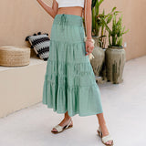 Simplee Casual Solid Women a Line Long Skirts