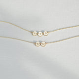 Dainty 14K Gold Coin Tiny Engraved Necklaces