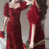 Toast Bridal Red Dress Women Fishtail