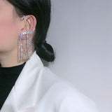 Long Rhinestone Tassel Earrings Women